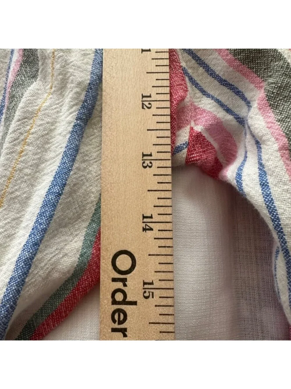 Old Navy Womens Striped Linen Blend Lounge Pants Large Red Blue White Resort - Picture 12 of 12